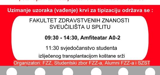 Akcija upisa u Hrvatski registar krvotvornih matičnih stanica 